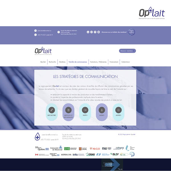 Op+lait – Notre programme de diffusion des connaissances