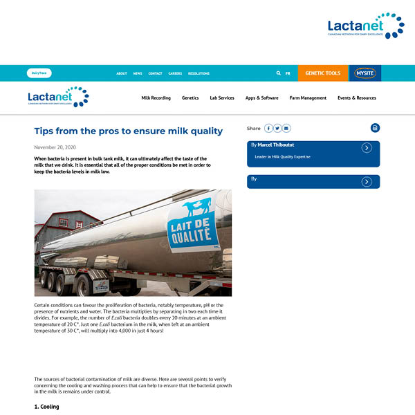 Tips from the pros to ensure milk quality